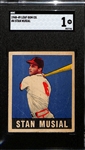 1948 Leaf Gum Co. Stan Musial #4 Rookie Card Graded SGC 1