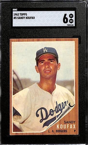 1962 Topps Sandy Koufax #5 Graded SGC 6 EX-NM