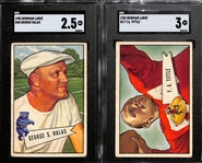 1952 Bowman Football Large - George Halas #48 Rookie (SGC 2.5) & YA Tittle #17 (SGC 3)