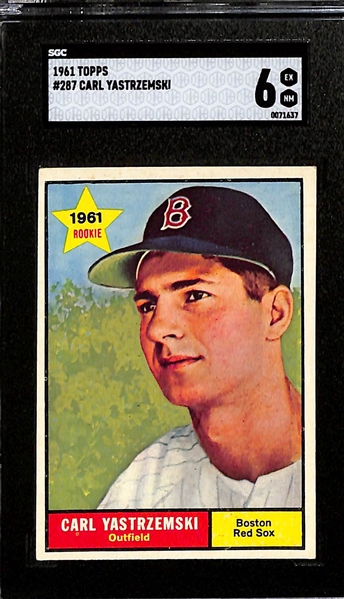 1961 Topps Carl Yastrzemski #287 (2nd Year) Graded SGC 6