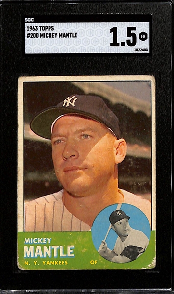 1963 Topps Mickey Mantle #200 Graded SGC 1.5