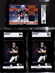 Tom Brady Lot - (2) 2002 Topps Finest (Both SGC 9) & 2010 Classics Monday Night Heroes Jersey Relic #51/150 (SGC 9)