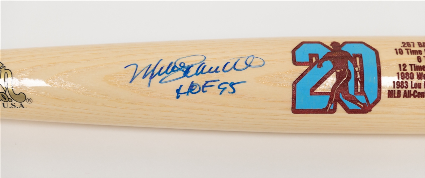 Mike Schmidt Signed Cooperstown Bat Company HOF Bat w. Schmidt Image & Stats (JSA Sticker)