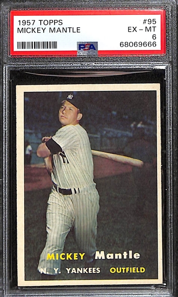 1957 Topps Mickey Mantle #95 Graded PSA 6