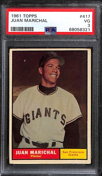 Graded Card Lot - 1961 Topps Juan Marichal #417 Graded PSA 3 and 1964 Topps Pete Rose #30 Graded PSA 4