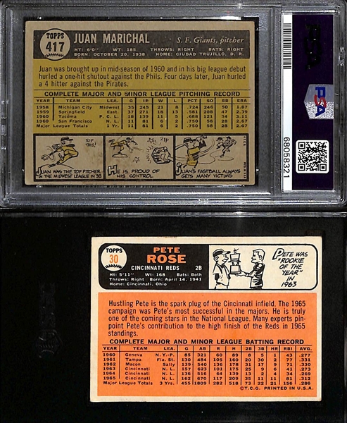 Graded Card Lot - 1961 Topps Juan Marichal #417 Graded PSA 3 and 1964 Topps Pete Rose #30 Graded PSA 4