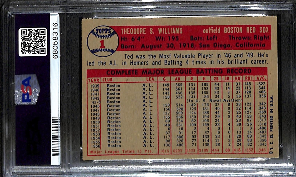 1957 Topps Ted Williams #1 Graded PSA 6