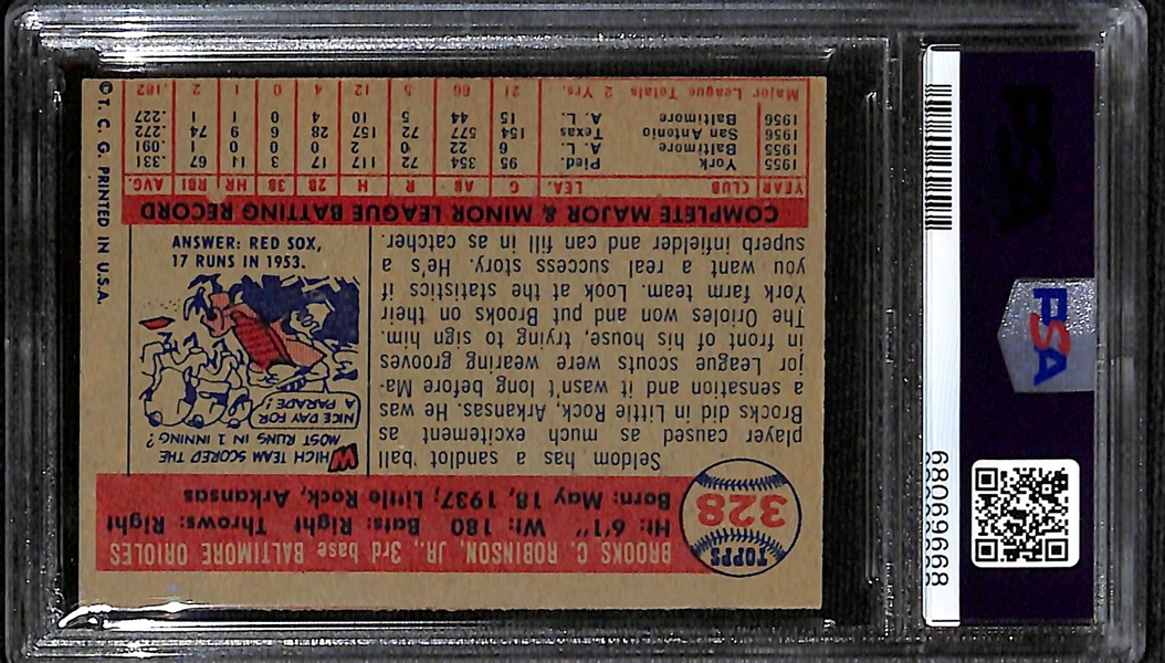 1957 Brooks Robinson #328 Rookie Card Graded PSA 6(MC)