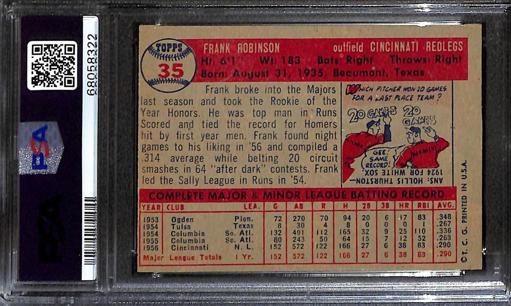 1957 Topps Frank Robinson #35 Rookie Card Graded PSA 6