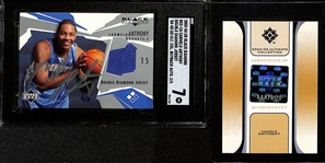 2003-04 UD Black Diamond Carmelo Anthony Autographed Rookie Jersey (Double Diamond) - 2004-05 Ultimate Collection Buy-Back #2/3 (SGC 7)