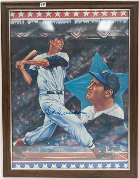 Ted Williams Signed 26x20 Framed Poster (JSA Auction Letter)