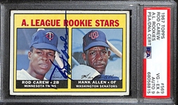 1967 Topps Rod Carew Autographed Rookie Card PSA/DNA - Card Grade 4, Auto Grade 9