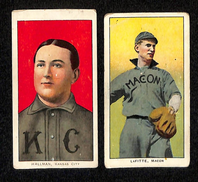 (6) 1909-11 T206 Piedmont Cards - Nicholls (A's), Easterly (Cleve.), Karger (Cinc.), Thielman (Louisville), Hallman (KC), Lafitte (Macon)