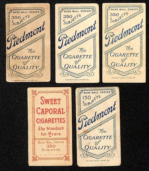 (5) 1909-11 T206 Cards - LaPorte (Yankees), Lennox (Dodgers), Charles (Cardinals), Scott (White Sox), Camnitz (Pittsburg)