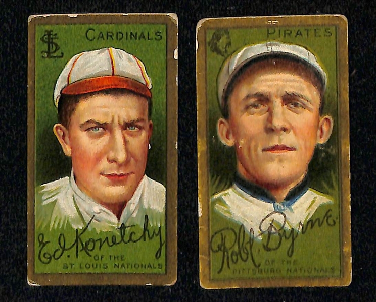 (4) 1911 T205 Gold Border Cards (Simmons - Detroit), Taskert (Phillies), Konetchy (Cardinals), Byrne (Pirates)