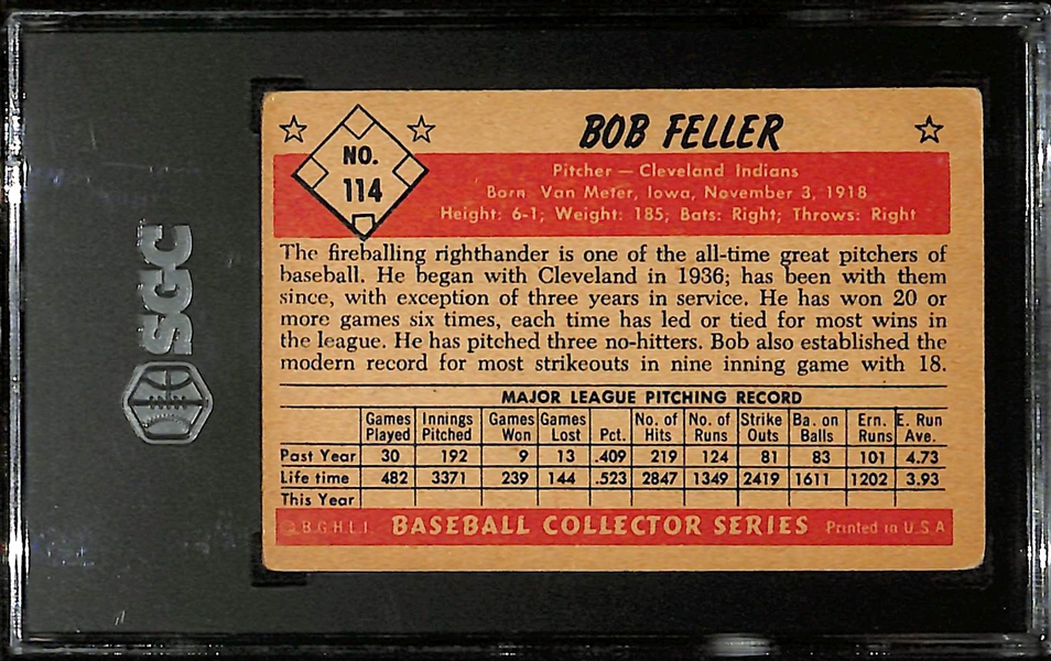 1953 Bowman Color Bob Feller #114 Graded SGC 3.5