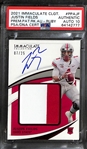 2021 Immaculate Collegiate Justin Fields Rookie Patch Autograph Ruby #7/25 PSA Authentic w. Auto Grade 10