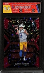 2020 Panini Select Club Level Red Disco Prizm #244 Justin Herbert Rookie #28/99 HGA 9.5