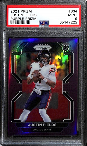 2021 Prizm Justin Fields Purple Prizm #109/125 PSA 9