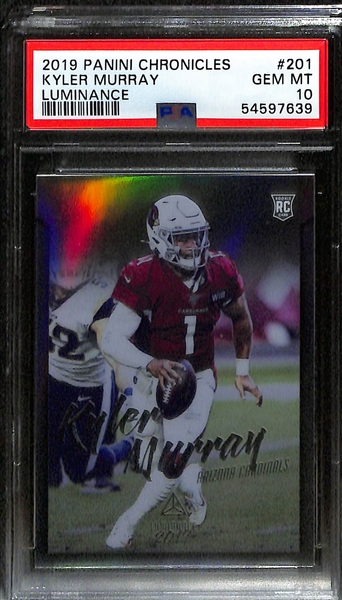 Lot of (4) Graded Football Cards w. 2 Autographs - Dan Marino #5/5, Larry Fitzgerald #/25, & Kyler Murray x2