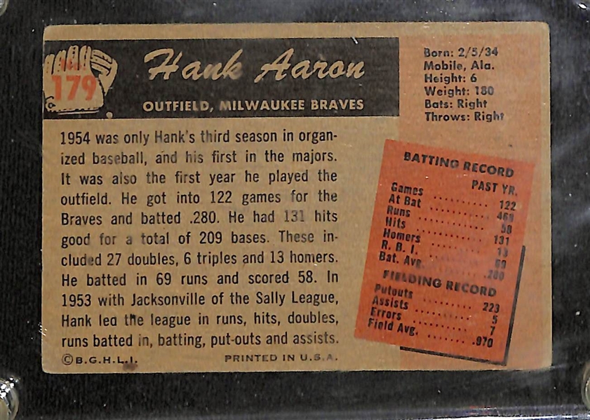 Lot of (19) 1950s and 60s Baseball Cards Including 1955 Bowman Hank Aaron