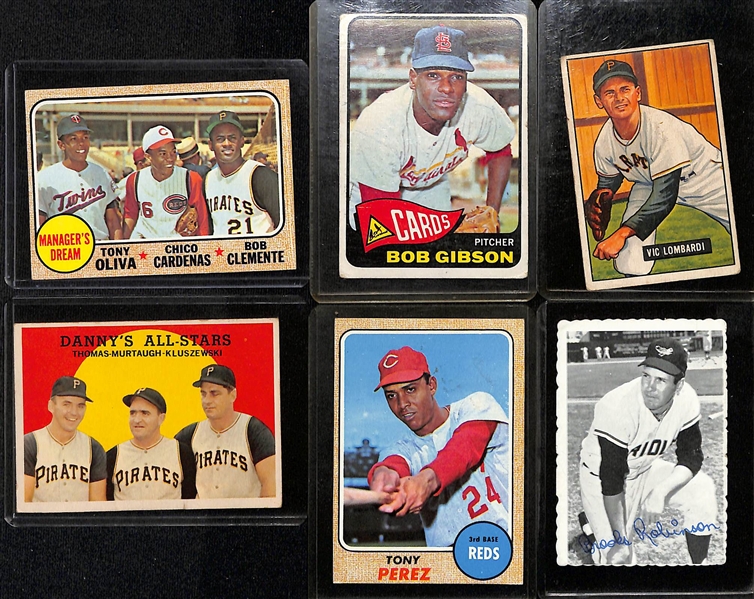 Lot of (19) 1950s and 60s Baseball Cards Including 1955 Bowman Hank Aaron