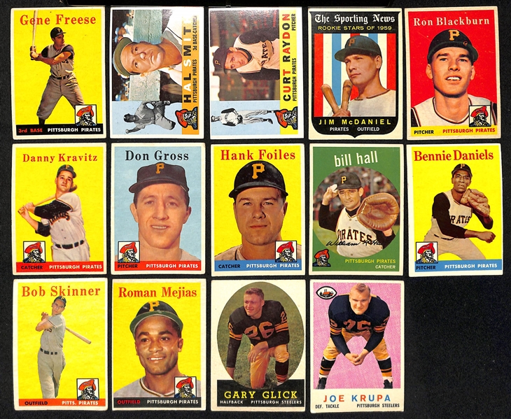 Lot of (19) 1950s and 60s Baseball Cards Including 1955 Bowman Hank Aaron