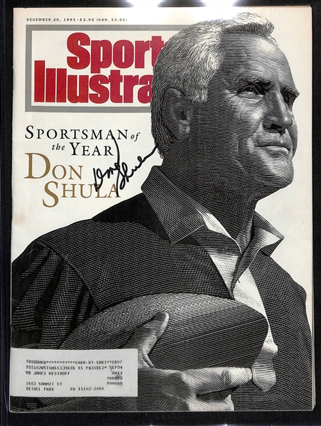 Lot of (6) Autographed Photos and Magazine Covers w. Dan Marino, Don Shula, Dick Butkus and Others (JSA Auction Letter)