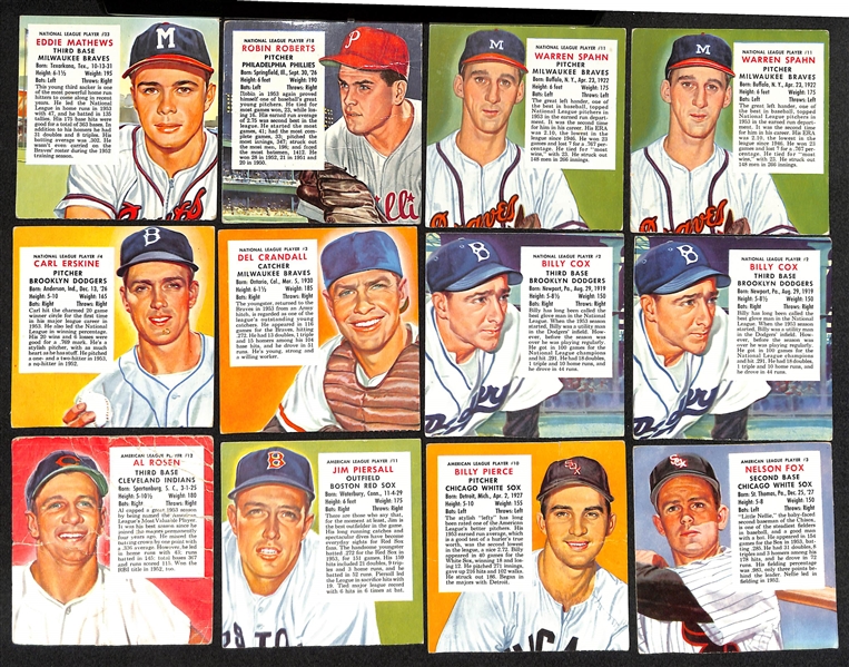 Mostly Vintage Baseball Lot w. 1955 Double Headers, Exhibits, 1954 Red Man Tobacco Cards, and More