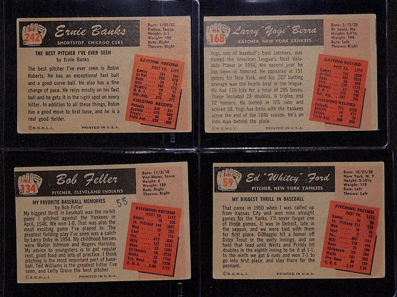 Lot of (13) 1955 Bowman Baseball Cards w. Banks, Berra, Feller, Ford and Others