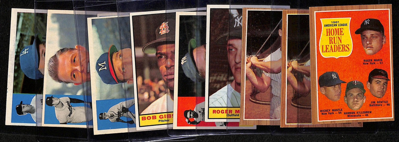 Lot of (10) 1960,61 and 62 Topps Baseball Cards w. (4) Maris, Berra, Gibson, and Others