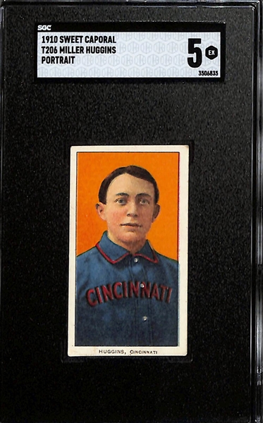 1909-11 T206 Miller Huggins (HOF - Sweet Caporal 350 Back) Graded SGC 5 (EX)