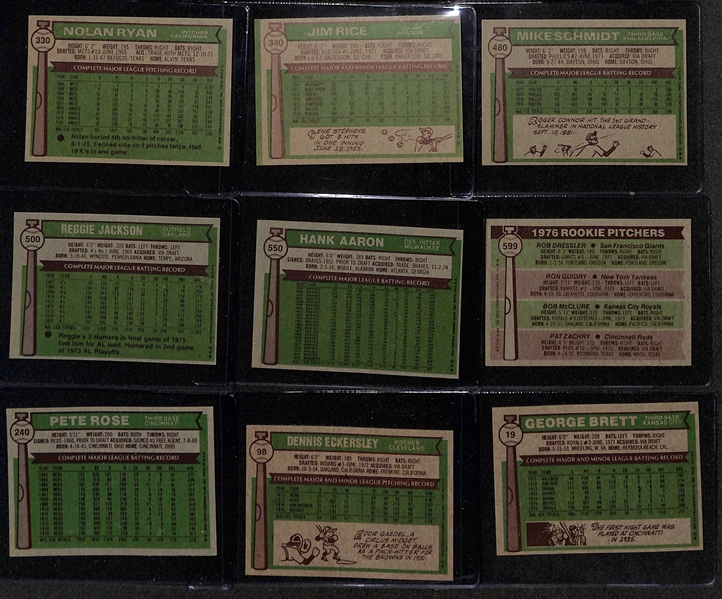 1976 Topps Baseball Complete Set of 660 Cards Inc. 44 Card Traded Set