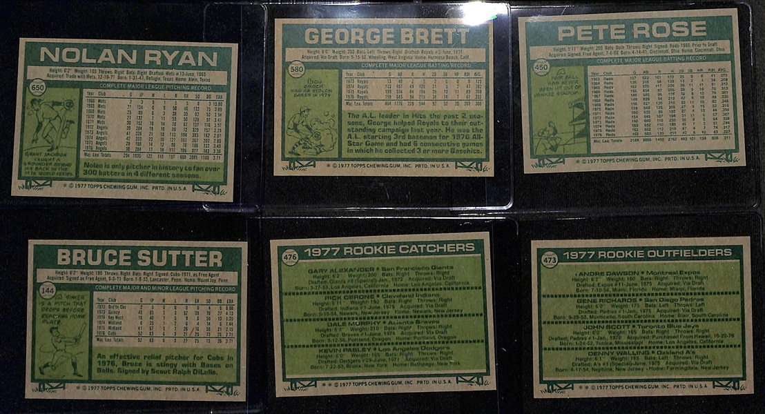 1977 Topps Baseball Complete 660 Card Set w. Dawson, Murphy Sutter RCs and More