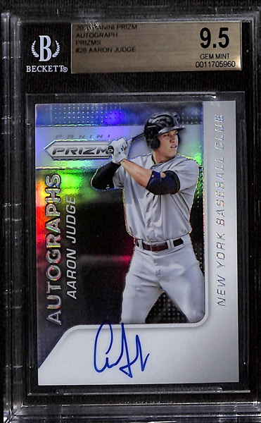 2015 Panini Prizm Aaron Judge Rookie Prizm Autograph # 28 Graded BGS 9.5 Gem Mint