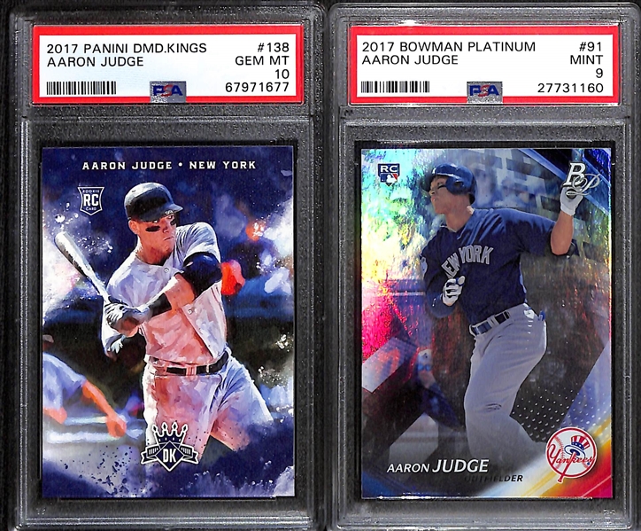 Lot of (2) PSA Graded Aaron Judge Rookie Cards w. 2017 Diamond Kings #138 PSA 10