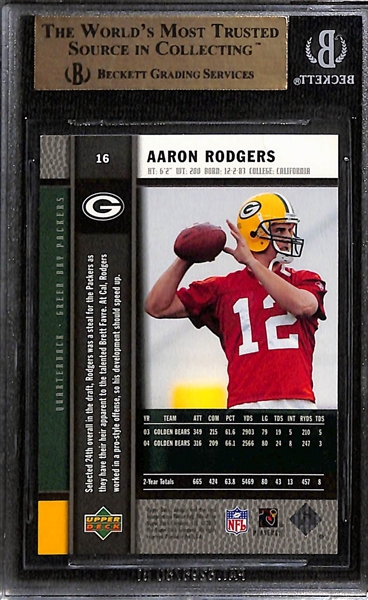 2005 Upper Deck Rookie Premiere # 16 Aaron Rodgers Rookie Graded BGS 9.5