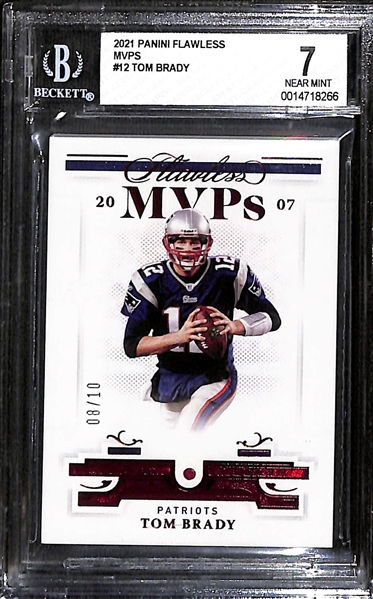 2021 Flawless MVPs Ruby Tom Brady #d 8/10 Graded BGS 7