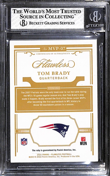 2021 Flawless MVPs Ruby Tom Brady #d 8/10 Graded BGS 7