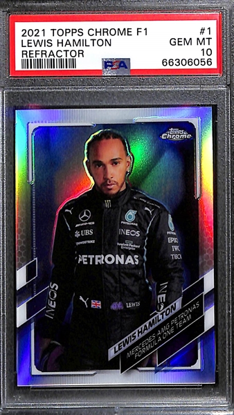 2021 Topps Chrome F1 # 1 Lewis Hamilton Refractor Graded PSA 10