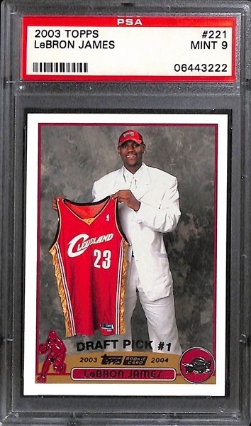 2003 Topps LeBron James Rookie Card # 221 Graded PSA 9 Mint