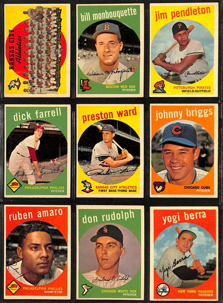 1959 Topps Baseball Set (Missing Only 2 Cards - Mantle #10, Mantle All-Star #564) w. 5 Graded Cards - Mostly VG-EX+ w. Bob Gibson RC SGC 4 and Willie Mays SGC 6.5