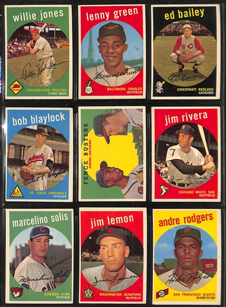 1959 Topps Baseball Set (Missing Only 2 Cards - Mantle #10, Mantle All-Star #564) w. 5 Graded Cards - Mostly VG-EX+ w. Bob Gibson RC SGC 4 and Willie Mays SGC 6.5