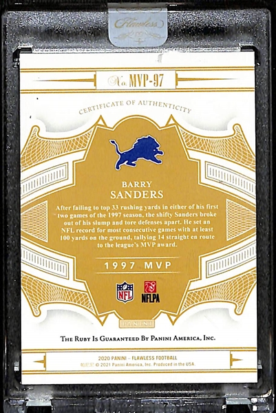 2020 Panini Flawless MVPs 97 Barry Sanders #4/20