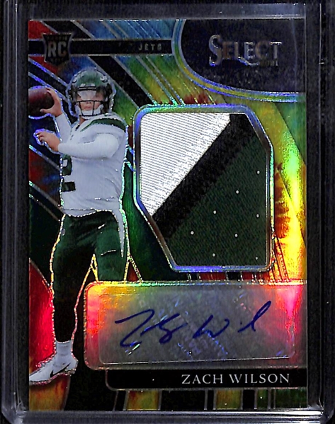 2021 Panini Select Zach Wilson Rookie Autograph Patch Card #7/25