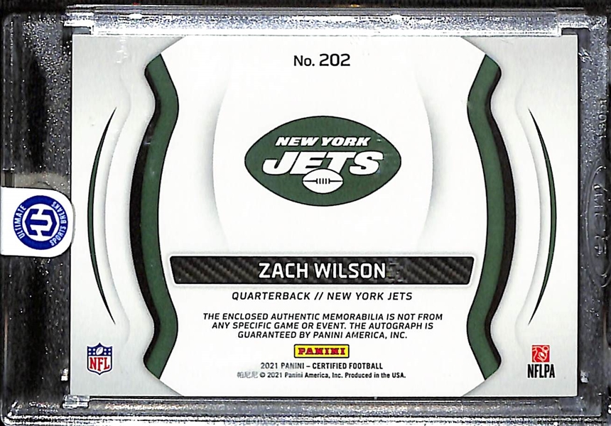 2021 Panini Certified Freshman Fabric Zach Wilson #/199 Autograph Patch Card