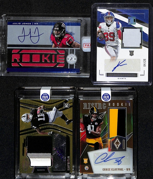 Lot of (4) Rookie/Autograph Cards w. Julio Jones, Kadarius Toney, Henry Ruggs, & Chase Claypool