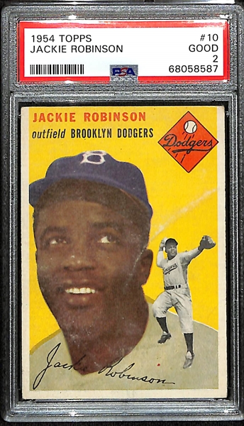 1954 Topps Jackie Robinson #10 Graded PSA 2