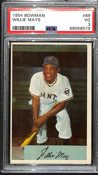 1954 Bowman Willie Mays #89 Graded PSA 3