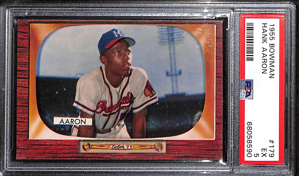 1955 Bowman Hank Aaron #179 Graded PSA 5